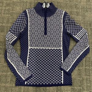 NWT 1/4 Zip POW merino Nordic design Krimson Klover Sweater